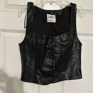 Zara Leather Top